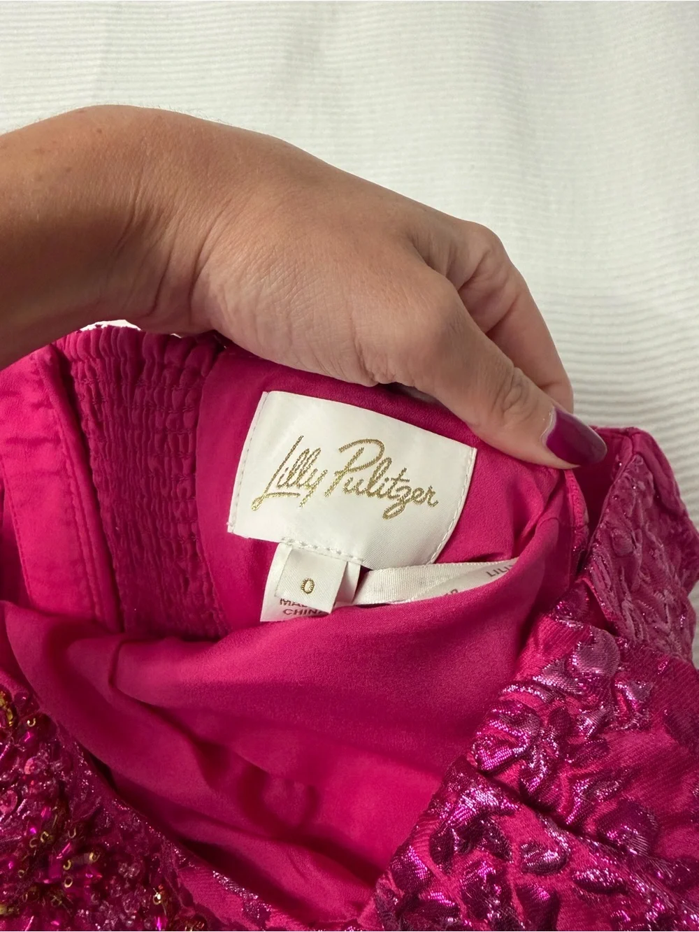Lilly Pulitzer cocktail Fuchsia Party Dress with Ruffle Straps, sequences